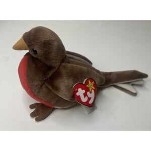 TY Beanie Baby "Early the Red Breasted Robin" 5th GEN Bird Plush Retired in 1999